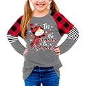 BesserBay Girls Christmas Raglan Shirt Casual Leopard Stripe Patchwork Tunic Top 4-14 Years