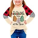 BesserBay Girls Christmas Raglan Shirt Casual Leopard Stripe Patchwork Tunic Top 4-14 Years