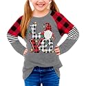 BesserBay Girls Christmas Raglan Shirt Casual Leopard Stripe Patchwork Tunic Top 4-14 Years