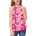 BesserBay Girls Summer Back Button Halter Neck Tank Top Cold Shoulder Casual Blouse Pleated Sleeveless Shirts 5-14 Years