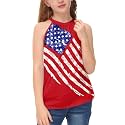 BesserBay Girls Summer Back Button Halter Neck Tank Top Cold Shoulder Casual Blouse Pleated Sleeveless Shirts 5-14 Years