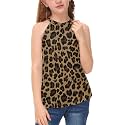 BesserBay Girls Summer Back Button Halter Neck Tank Top Cold Shoulder Casual Blouse Pleated Sleeveless Shirts 5-14 Years