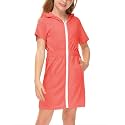 BesserBay Girls Swim Cover Up Beach Bathing Suit Coverups for Swimwear Zip-Up Terry Cloth Robes with Sunglasses 6-14 Years