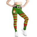 BesserBay Girls Ugly Christmas Leggings Fleece Lined Thick Stretch Yoga Pants 6-14 Years