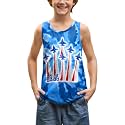 BesserBay Unisex Kid's 4th of July Tank Top American Flag Patriotic Sleeveless Shirt 4-14 Years