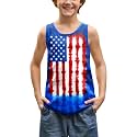 BesserBay Unisex Kid's 4th of July Tank Top American Flag Patriotic Sleeveless Shirt 4-14 Years