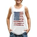 BesserBay Unisex Kid's 4th of July Tank Top American Flag Patriotic Sleeveless Shirt 4-14 Years