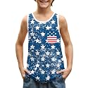 BesserBay Unisex Kid's 4th of July Tank Top American Flag Patriotic Sleeveless Shirt 4-14 Years