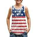 BesserBay Unisex Kid's 4th of July Tank Top American Flag Patriotic Sleeveless Shirt 4-14 Years
