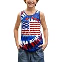 BesserBay Unisex Kid's 4th of July Tank Top American Flag Patriotic Sleeveless Shirt 4-14 Years