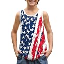 BesserBay Unisex Kid's 4th of July Tank Top American Flag Patriotic Sleeveless Shirt 4-14 Years