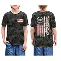 BesserBay Unisex Kids 4th of July American Flag Tee Tie Dye Patriotic Short Sleeve Shirt 6-14 Years