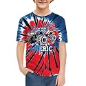 BesserBay Unisex Kids 4th of July American Flag Tee Tie Dye Patriotic Short Sleeve Shirt 6-14 Years