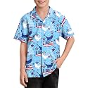 BesserBay Unisex Kids 4th of July Shirt Girls Boys Patriotic Button Down Shirt American Flag Top 4-14 Years