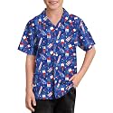 BesserBay Unisex Kids 4th of July Shirt Girls Boys Patriotic Button Down Shirt American Flag Top 4-14 Years