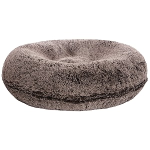 bessie and barnie signature frosted willow luxury shag extra plush faux fur bagel petdog bed multiple sizes