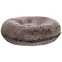 BESSIE AND BARNIE Signature Frosted Willow Luxury Shag Extra Plush Faux Fur Bagel Pet/Dog Bed (Multiple Sizes)
