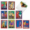 Best Card Co. 10 Dog Set Notecards All Occasions Painted Pups M3320-NB