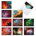 Best Card Co 10 Mini Thank You Assorted Notecards Galaxy Design M2977