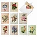 Best Card Co 10 Mini Blank Assorted Notecards Flower Press M6454