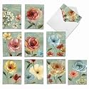 Best Card Co 10 Mini Floral Boxed Cards Springtime Paris M3225OCB-B1x10
