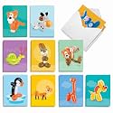Best Card Co 20 Mini Boxed Notecards Balloon Party AM7045OCB-B2x10