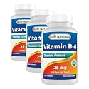 Best Naturals Vitamin B-6 25 Mg Tablets, 250 Count (Pack of 3)