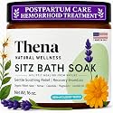 Best Organic Sitz Bath Soak Postpartum Care and Post Partum Essentials, Natural Hemorrhoid Treatment for Women & Moms with Epsom Dead Sea Salt Witch Hazel, Sitz Bath for Toilet, Thena