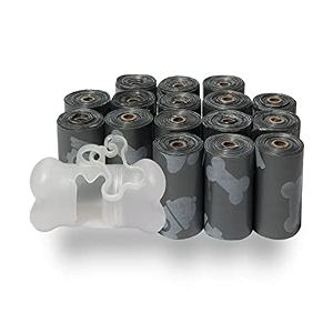 best pet supplies dog poop bags for waste refuse cleanup doggy roll replacements for outdoor puppy walking and travel leak proof and tear resistant thick plastic - gray 240 bags