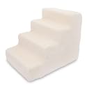 Best Pet Supplies Dog Stairs &amp; Steps - Foam Steps for Small Dogs &amp; Cats, Non-Slip Indoor Balanced Pet Step Support, Dog Ramp, No Assembly, Lambswool, 4-Step (18-inch Height)