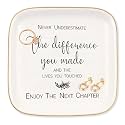 Best Retirement Gifts for Woman Coworker, Enjoy The Next Chaptep Jewelry Dish Ceramic Ring Tray, Going Away & Retirement Gift for Retired Mother, Best Friend, Doctor, Nurses, Teachers, Boss