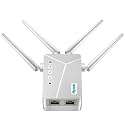 WiFi Extender Signal Booster for Home - 50% Faster Internet Repeater, 1-Button Setup, Compatible with 99% of Wireless Devices