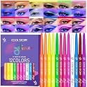 BestLand 12 Colors UV Neon Eyeliner – Festival Makeup, Glow in the Dark, Waterproof & Smudge-Proof, Colorful Liquid Eyeliner for Face & Body Art, Rave Party, Cosplay, Halloween
