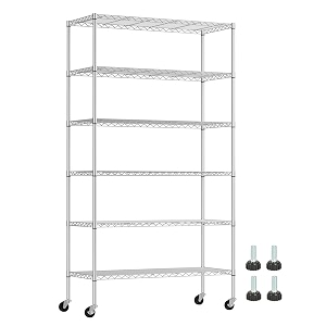 BestOffice 6-Tier Wire Shelf with Wheels