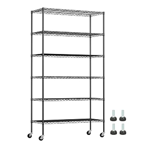 BestOffice 6-Tier Wire Shelf with Wheels