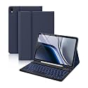 BESTOR Bluetooth Keyboard with Pencil Holder for 10th Gen Built-in 7-Colors Backlit Bluetooth, Wireless Laptop-Size Tablet Keyboard Compatible with iPad, Laptop, Tablet (Blue)