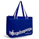BestSounds Piano Bag, Zipper Waterproof Music Book Tote Bag Piano Accessories for Students Kids, Women, Gifts for Musicians (Dark Blue Music)