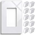 BESTTEN 1-Gang Screwless Decorator Wall Plate Cover, Gloss Snow White Decorative Outlet Cover, Single Decor Light Switch Face Plate, 100PK