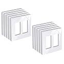 BESTTEN 10 Pack 2-Gang Screwless Decorative Wall Plate, USWP6 Snow White Series, Decorator Outlet Cover, H4.69” x W4.73”, for Light Switch, Dimmer, GFCI, USB Receptacle