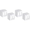 BESTTEN 20 Pack 2-Gang Screwless Decorative Wall Plate, USWP6 Snow White Series, Decorator Outlet Cover, H4.69” x W4.73”, for Light Switch, Dimmer, GFCI, USB Receptacle