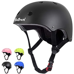 besttravel kids helmet toddler adjustable toddler bike helmet ages 3-8 years old boys girls multi-sports safety black