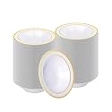 BESTVIP 12 Oz 200 Pack Plastic Bowls with Gold Rim