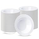 BESTVIP 12 Oz 200PCS White Plastic Bowls