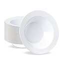 BESTVIP 12 Oz 50Pcs Plastic White Bowls