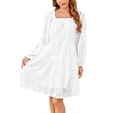 BestWendding Women Long Sleeve Mini Dress Square