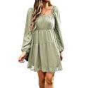 BestWendding Women Long Sleeve Mini Dress Square