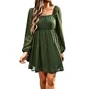 BestWendding Women Long Sleeve Mini Dress Square