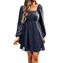BestWendding Women Long Sleeve Mini Dress Square