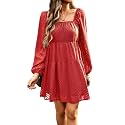 BestWendding Women Long Sleeve Mini Dress Square