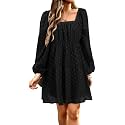 BestWendding Women Long Sleeve Mini Dress Square